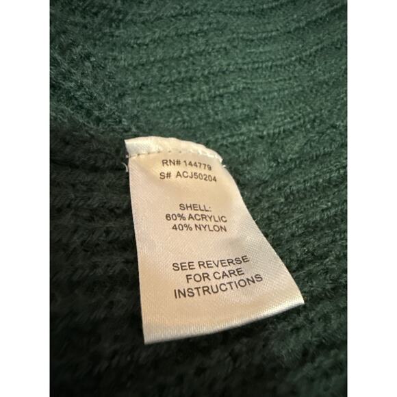 12th Tribe Green Rib Knit Long Sleeve Button Oversized Cardigan Sweater Top Sz M - Picture 5 of 5